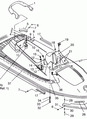 HULL and BODY ASSEMBLY SL 650 STD B954358 (4932923292A005)