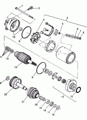 STARTING MOTOR ASSEMBLY SL 650 B944058 (4926992699028A)