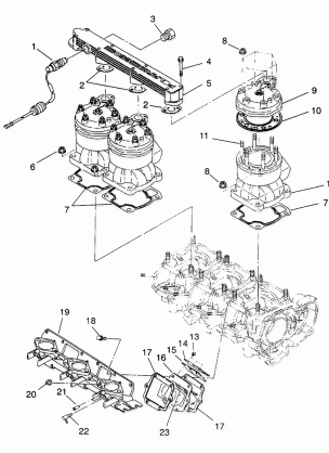 CYLINDER and MANIFOLD SL 750 B944070 (4927012701024A)