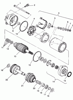 STARTING MOTOR ASSEMBLY SL 750 B944070 (4927012701030A)