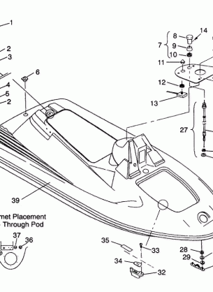 HULL and BODY ASSEMBLY SL 750 B944070 (4927012701002A)