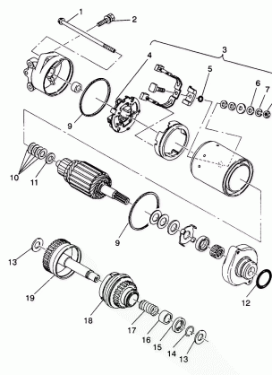 STARTING MOTOR ASSEMBLY SL 650  /  B934058 (4924732473028A)