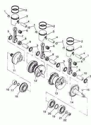 CRANKSHAFT & PISTON SL 750  /  B934070 (4924752475024A)