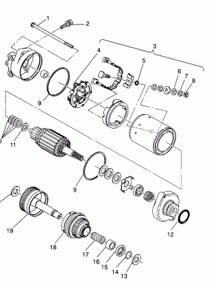 STARTING MOTOR ASSEMBLY SL 750  /  B934070 (4924752475029A)