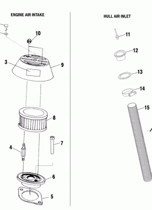 ENGINE AIR INTAKE / HULL AIR INLET - W025197D / W025197I (4971297129B11)