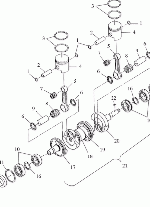 CRANKSHAFT and PISTON - B994673 (4951335133c004)