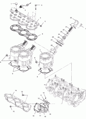 CYLINDER HEAD & EXHAUST VALVES - B994978 (4951515151c003)