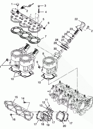 CYLINDER HEAD & EXHAUST VALVES - B984978 (4945834583c003)