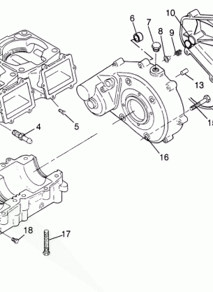 CRANKCASE SL 700 B974071 Intl. SL 700 I974071 SL 700 Deluxe B974072 and I (4940874087C004)