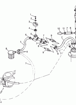 FUEL SYSTEM (DELUXE) SL 700 Deluxe B974072 and Intl. SL 700 Deluxe I974072 (4940874087A012)