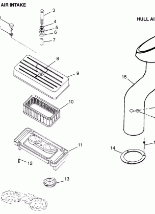 ENGINE AIR INTAKE / HULL AIR INLET (Intl. SL 700 / Intl. DELUXE) Intl. SL 700 I (4940874087B010)