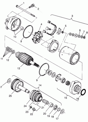 STARTING MOTOR SL 700 B974071 Intl. SL 700 I974071 SL 700 Deluxe B974072 (4940874087C013)