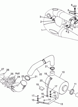 EXHAUST SYSTEM SL 700 B974071 Intl. SL 700 I974071 SL 700 Deluxe B974072 (4940874087B007)