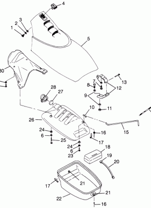 FRONT STORAGE COMPARTMENT SL 700 B974071 Intl. SL 700 I974071 and SL 700 D (4940874087A009)