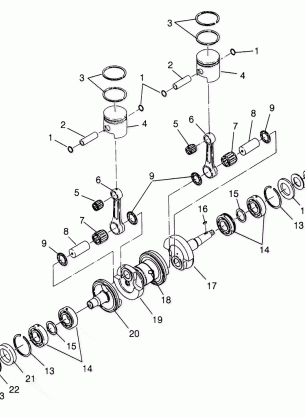 CRANKSHAFT & PISTON HURRICANE B974473 and Intl. HURRICANE I974473 (4941044104C002)