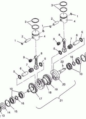 CRANKSHAFT & PISTON  SLT 700 B964166 and  Intl. SLT 700 I964166 (4933923392C001)