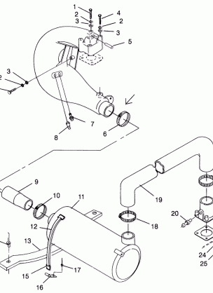 EXHAUST SYSTEM SLT 700 B964166 and Intl. SLT 700 I964166 (4933923392B004)