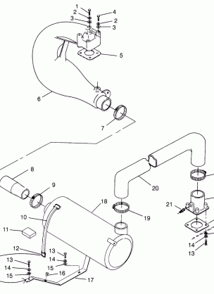 EXHAUST SYSTEM SLX 780 B964287 and Intl. SLX 780 I964287 (4937443744B005)