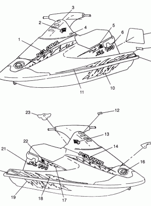 DECALS SL 900 B964291 and  Intl. SL 900 I964291 (4935583558A007)