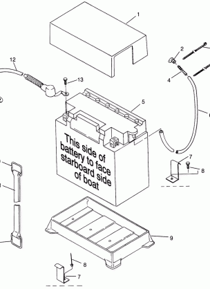 BATTERY BOX HURRICANE B964466 and Intl. HURRICANE I964466 (4935733573B005)