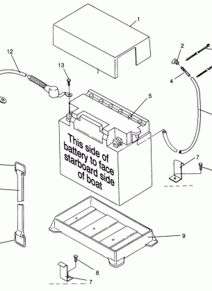 BATTERY BOX SL 780 B964087 and  Intl. SL 780 I964087 (4935523552B006)