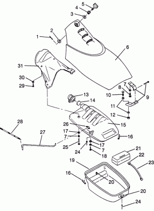 FRONT STORAGE COMPARTMENT SL 780 B964087 and Intl. SL 780 I964087 (4935523552A008)