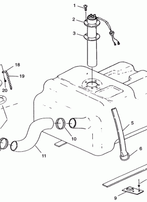 FUEL TANK w / COMBINATION  FUEL PICK-UP and SENDER SLT 700 B964166 and  Intl. (4933923392A009)