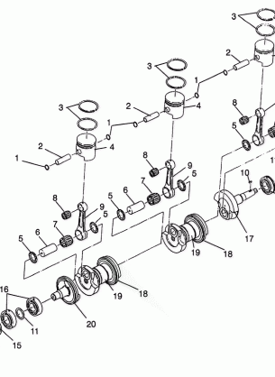 CRANKSHAFT & PISTON SL 900 B964291 and Intl. SL 900 I964291 (4935583558C003)