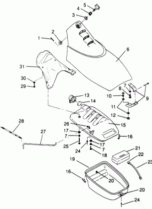 FRONT STORAGE COMPARTMENT SL 700 B964066 and  Intl. SL 700 I964066 (4935633563A008)