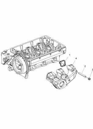 ENGINE EXHAUST MANIFOLD w / FRONT OUTLET - R16B1PD1AA / 2P (49BRUTUSEXHSTMFLD15DSL)