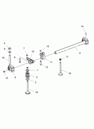 ENGINE ROCKER ARM and VALVES - R16B1PD1AA / 2P (49BRUTUSRCKRARM15DSL)