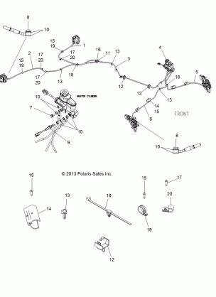 BRAKES BRAKE LINES and MASTER CYLINDER - R16RTE87F1 / U87FK (49RGRBRAKELINES13900XP)