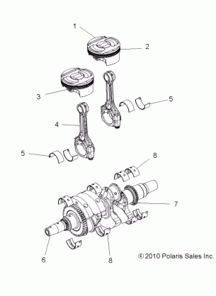 ENGINE CRANKSHAFT and PISTON - R16RTE87F1 / U87FK (49RGRPISTON11RZR875)