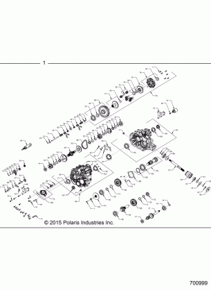 DRIVE TRAIN MAIN GEARCASE INTERNALS - R16RTE87F1 / U87FK (700999)