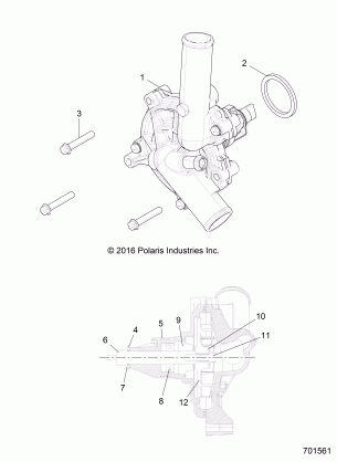 ENGINE COOLING WATERPUMP - R16RTE87F1 / U87FK (701561)