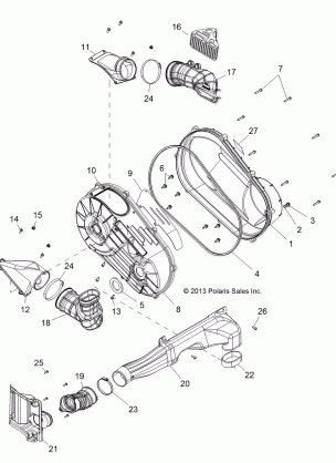 DRIVE TRAIN CLUTCH COVER - R16RUA / RUE / RVA / RVE ALL OPTIONS (49RGRCLUTCHCVR14CREW)