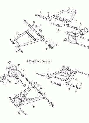 SUSPENSION REAR - R16RUA / RUE / RVA / RVE ALL OPTIONS (49RGRSUSPRR14CREW)