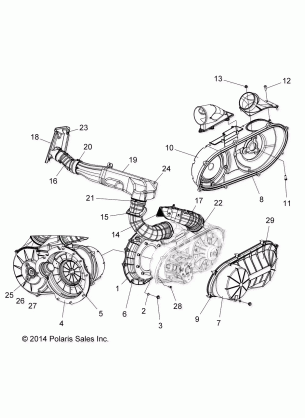 BODY CLUTCH COVER and DUCTING - R16RVAD1A1 (49RGRCLUTCHCVR151KDSL)