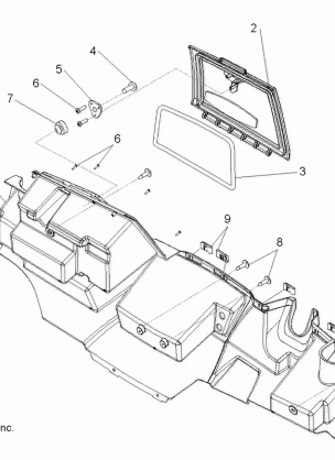 BODY GLOVE BOX STORAGE - R16RAA76AA / AJ (49RGRGLOVEBOX106X6)