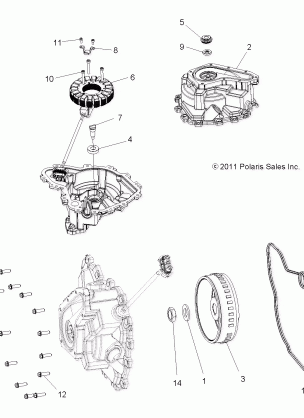 ENGINE STATOR COVER and FLYWHEEL - R16RDA57A1 / B1 (49RGRFLYWHEELCVR12RZR570)