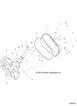 DRIVE TRAIN CLUTCH COVER and DUCTING - R16RDA57A1 / B1 (700414)