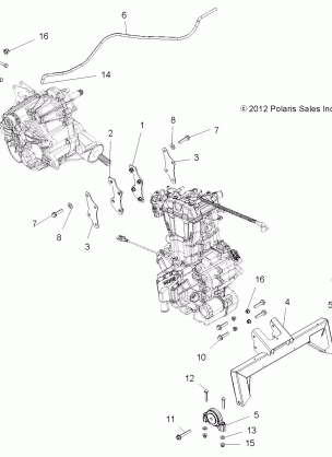 ENGINE ENGINE and TRANSMISSION MOUNTING - R16RVA57A1 / B1 / E57A9 / B9 (49RGRENGINEMTG13RZR570)