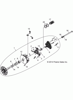 DRIVE TRAIN PRIMARY CLUTCH - Z16VA87 ALL OPTIONS (49RGRCLUTCHDRV1323181)