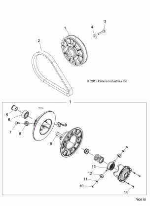 DRIVE TRAIN SECONDARY CLUTCH - Z16VAA87A2 / A9 / AL / AR / AU / AW (700610)