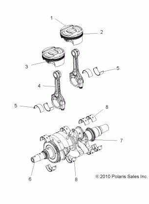 ENGINE CRANKSHAFT and PISTON - Z16VBE87FR / NR / JR (49RGRPISTON11RZR875)