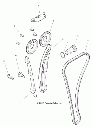 ENGINE CAM CHAIN AND TENSIONER - Z16VBE99AK / AW / AB (49RGRCAM14RZR1000)