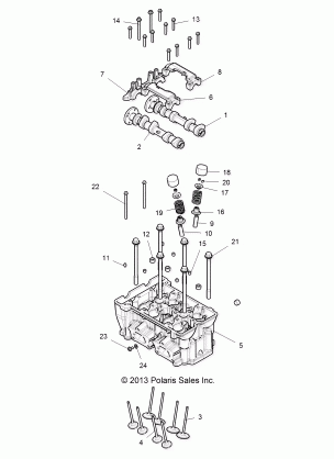 ENGINE CYLINDER HEAD AND VALVES - Z16VBE99AK / AW / AB (49RGRVALVE14RZR1000)