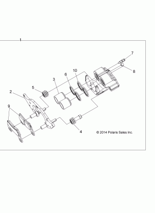 BRAKES FRONT CALIPER - Z16VBE99AK / AW / AB (49RGRCALIPER15RZR900)