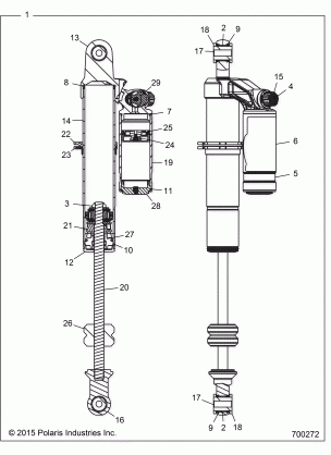 SUSPENSION REAR SHOCK INTERNALS - Z16VBE99AK / AW / AB (700272)