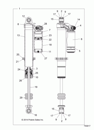 SUSPENSION FRONT SHOCK - Z16VCE87AB / AR / AE / AS (700017)